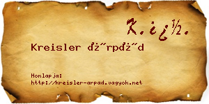 Kreisler Árpád névjegykártya